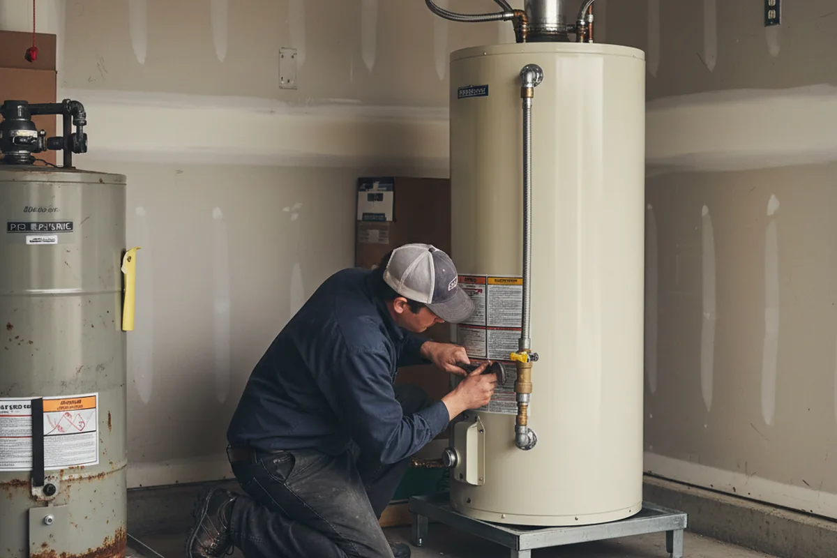 Water heater and shutoff valve replacement in Sunbury
