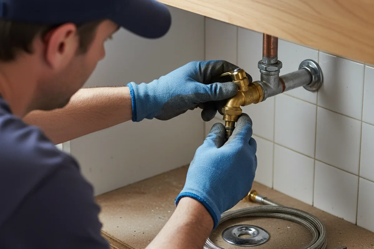 Shutoff valve and fitting work during Emergency Plumbing in Sunbury